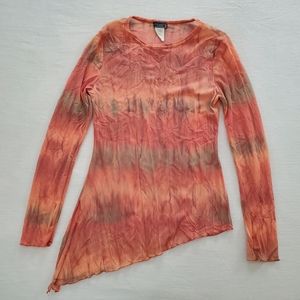 Y2k vintage semi-sheer shirt large